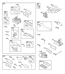 Carburetor And Fuel Supply Group Diagram and Parts List for 540477-2224-01 400000 - 699999 Briggs and Stratton Engine